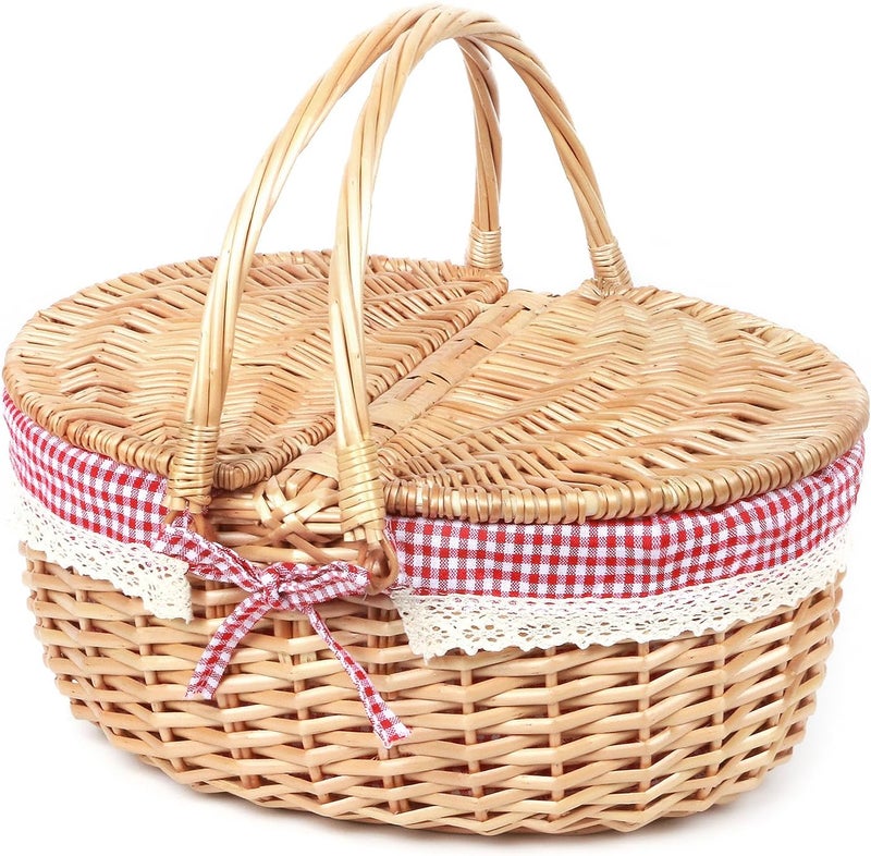 HapTim Wicker Picnic Basket for 2 - Unique Gifts Ideas for Couple, Engagement, Wedding, Bridal Shower, Family, Christmas, White Elephant Gifts for Adults(Y2408B-2) - Image 1